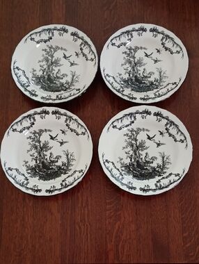 Aux Au Provence Toile French Country Rooster Soup Bowls b600